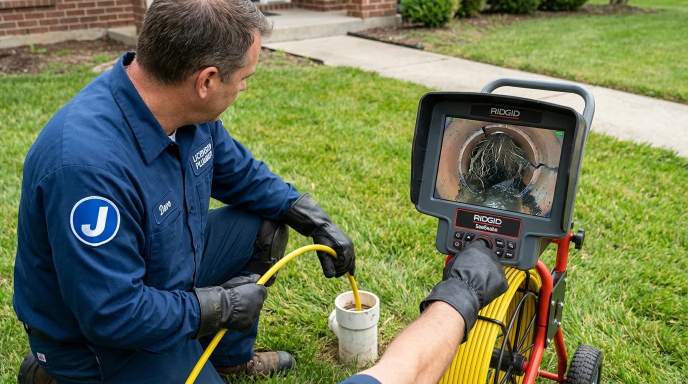 Sewer camera inspection being performed by Johns Plumbing LLC in Purdy